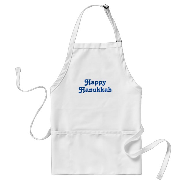 "Lycklig Hanukkah" blå vit Julfest Förkläde (Framsidan)