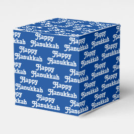 Lycklig Hanukkah blå, vit, söt typografi mönster Presentaskar