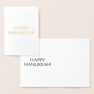 Lycklig Hanukkah, Black int. brev - silver / guld Folierat Kort