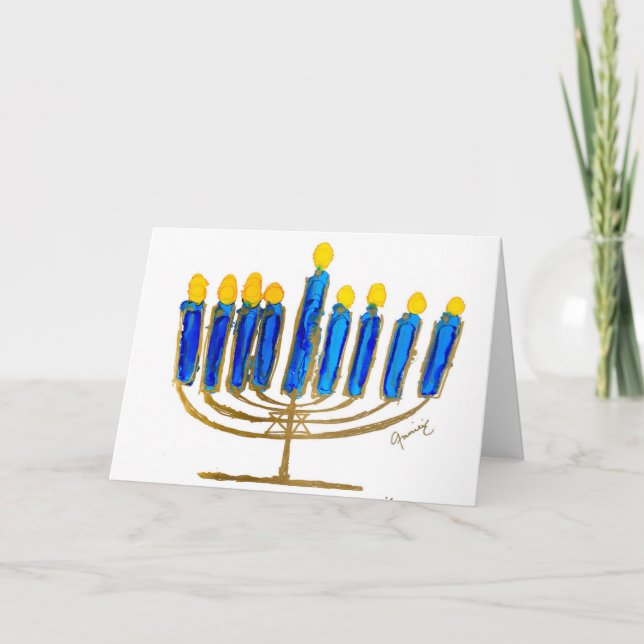 Lycklig Hanukkah Blank Card Tack Kort (Framsida)