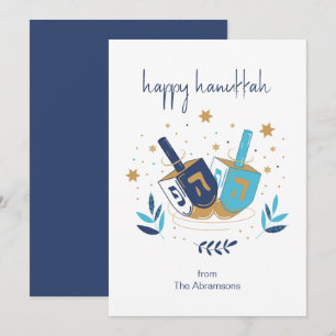 Lycklig Hanukkah Blommigt Dreidel Card ( Julkort