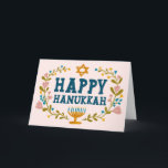 LYCKLIG HANUKKAH blommigt, judiskt Anpassade Kort<br><div class="desc">Hand plockade text och blommigtar från mig till dig. Lägg till din egen text på kortets insida eller ändra färgen i bakgrunden. För mer design och färg,  kolla min butik! Eller låt mig veta om du vill ha någon anpassningsbar. Fråga om du inte hittar vad du behöver! :</div>