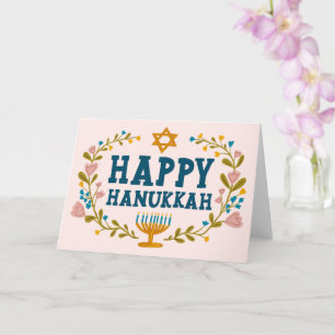 LYCKLIG HANUKKAH blommigt, judiskt Anpassade Kort