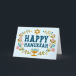 LYCKLIG HANUKKAH blommigt, judiskt Anpassade Kort<br><div class="desc">Hand plockade text och blommigtar från mig till dig. Lägg till din egen text på kortets insida eller ändra färgen i bakgrunden. För mer design och färg,  kolla min butik! Eller låt mig veta om du vill ha någon anpassningsbar. Fråga om du inte hittar vad du behöver! :</div>