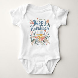Lycklig Hanukkah-Blommigtar Handdragen konst T Shirt