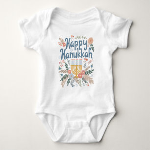 Lycklig Hanukkah-Blommigtar Handdragen konst T Shirt