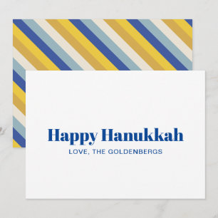 Lycklig Hanukkah blue guld modern anpassningsbar r Julkort