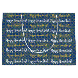 Lycklig Hanukkah Blue, Guld och White