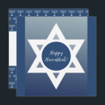 Lycklig Hanukkah Blue Hälsning Kort<br><div class="desc">Digital Art</div>