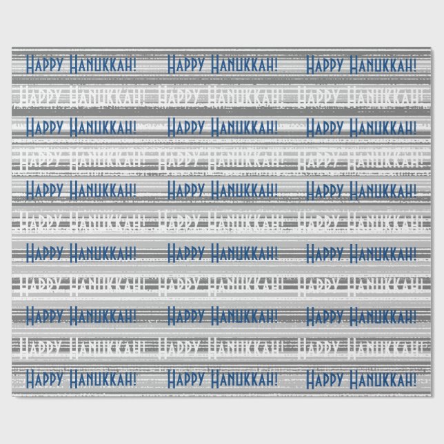 Lycklig Hanukkah Blue Rand Presentpapper (Platt)