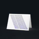 Lycklig Hanukkah Blue Silver Grått Card Helgkort<br><div class="desc">Visa dina kära genom att skicka det här Lycklig Hanukah-kortet. Ord Lycklig Hanukkah från blått till grått gör denna utformning unik!</div>