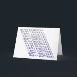 Lycklig Hanukkah Blue Silver Grått Card Helgkort<br><div class="desc">Visa dina kära genom att skicka det här Lycklig Hanukah-kortet. Ord Lycklig Hanukkah från blått till grått gör denna utformning unik!</div>