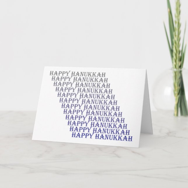 Lycklig Hanukkah Blue Silver Grått Card Helgkort (Framsida)