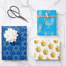 Lycklig Hanukkah Blue Star Menorah Dreidel