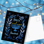 Lycklig Hanukkah Botanical Menorah Watercolor Helg Vykort<br><div class="desc">Söte teckning att önska någon lycklig hanukkah! Klicka på Redigera med Design verktyg om du vill lägga till en egen text. Finns även som hälsningskort eller digital nedladdning som skickas direkt via e-post eller sms. Kolla min butik för mer eller säg till om du vill ha någon anpassningsbar! Jag kan...</div>