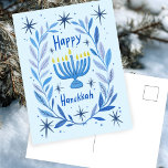 Lycklig Hanukkah Botanical Menorah Watercolor Helg Vykort<br><div class="desc">Söte teckning att önska någon lycklig hanukkah! Klicka på Redigera med Design verktyg om du vill lägga till en egen text. Finns även som hälsningskort eller digital nedladdning som skickas direkt via e-post eller sms. Kolla min butik för mer eller säg till om du vill ha någon anpassningsbar! Jag kan...</div>