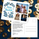 Lycklig Hanukkah Botanical Watercolor ANPASSNINGSB Helg Vykort<br><div class="desc">Söte teckning att önska någon lycklig hanukkah! Klicka på "anpassa" om du vill lägga till egna foton längst fram och text längst bak. Finns även som hälsningskort eller digital nedladdning som skickas direkt via e-post eller sms. Kolla min butik för mer eller säg till om du vill ha någon anpassningsbar!...</div>