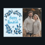 Lycklig Hanukkah Botanical Watercolor ANPASSNINGSB Vykort<br><div class="desc">Söte teckning att önska någon lycklig hanukkah! Klicka på "Redigera med Design verktyg" om du vill lägga till ett eget foto och en egen text. Finns även som hälsningskort, fotokort eller digital nedladdning som skickas direkt via e-post eller sms. Kolla min butik för mer eller säg till om du vill...</div>