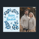 Lycklig Hanukkah Botanical Watercolor ANPASSNINGSB Vykort<br><div class="desc">Söte teckning att önska någon lycklig hanukkah! Klicka på "Redigera med Design verktyg" om du vill lägga till ett eget foto och en egen text. Finns även som hälsningskort, fotokort eller digital nedladdning som skickas direkt via e-post eller sms. Kolla min butik för mer eller säg till om du vill...</div>