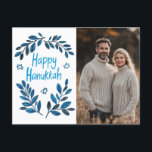 Lycklig Hanukkah Botanical Watercolor ANPASSNINGSB Vykort<br><div class="desc">Söte teckning att önska någon lycklig hanukkah! Klicka på "Redigera med Design verktyg" om du vill lägga till ett eget foto och en egen text. Finns även som hälsningskort, fotokort eller digital nedladdning som skickas direkt via e-post eller sms. Kolla min butik för mer eller säg till om du vill...</div>