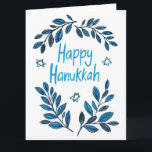 Lycklig Hanukkah Botanical Watercolor Kort<br><div class="desc">Söte teckning att önska någon lycklig hanukkah! Klicka på Redigera med Design verktyg om du vill lägga till en egen text. Finns även som vykort, hälsningskort, fotokort eller digital nedladdning som skickas direkt via e-post eller sms. Kolla min butik för mer eller säg till om du vill ha någon anpassningsbar!...</div>