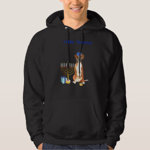 Lycklig Hanukkah Boxer Jewish Boxer Ugly Sweater C Hoodie