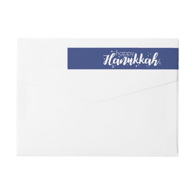 Lycklig Hanukkah Bubbles Wraparound Address Label Etikettband (Baksidan)