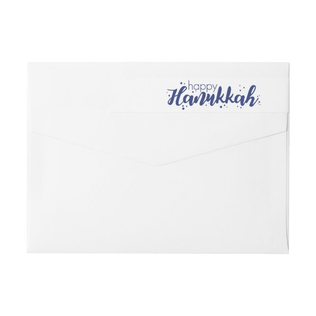 Lycklig Hanukkah Bubbles Wraparound Address Label Etikettband (Baksidan)