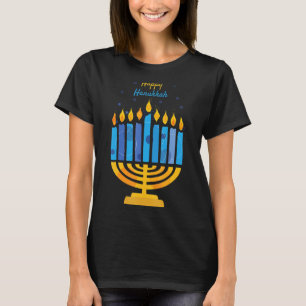 Lycklig Hanukkah Candles Menorah Jewish Hanukkah 2 T Shirt