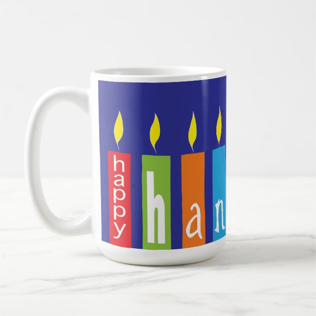 Lycklig Hanukkah Candles Mugg (Vänster)