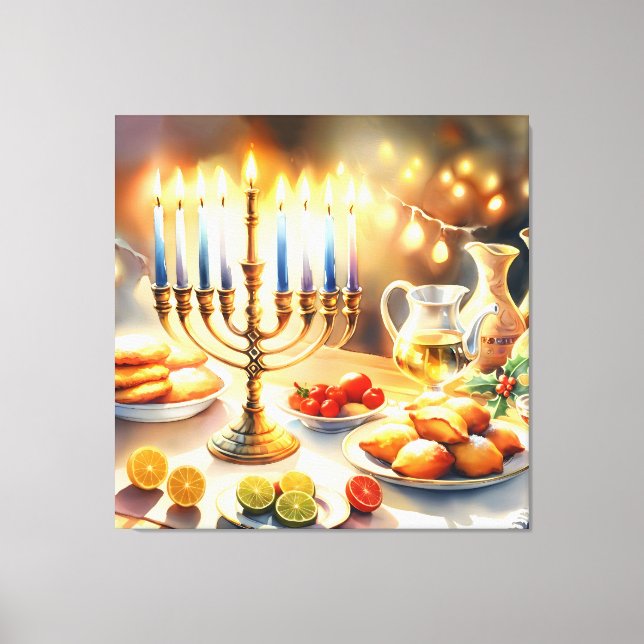 Lycklig Hanukkah Canvastryck (Framsida)