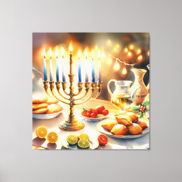 Lycklig Hanukkah Canvastryck