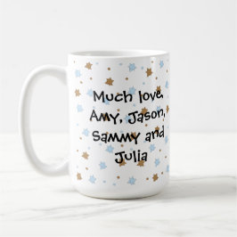 Lycklig Hanukkah/Chanukah Blue/Brown Star Mugg