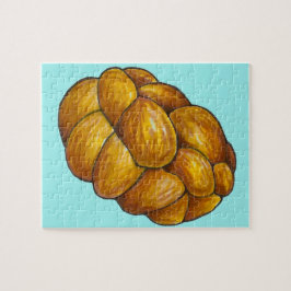 Lycklig Hanukkah Chanukah Challah Bread Loaf Pussel
