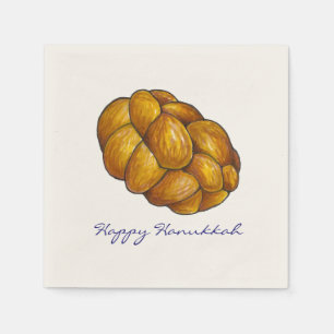 Lycklig Hanukkah Chanukah Challah Bread Napkins Pappersservett