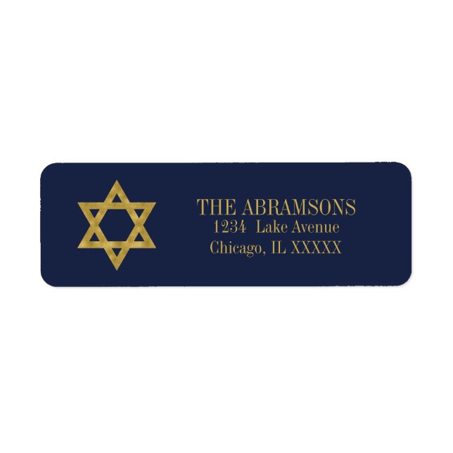 Lycklig Hanukkah Chanukah Helgdag Adressetiketter Returadress Etikett (Framsidan)