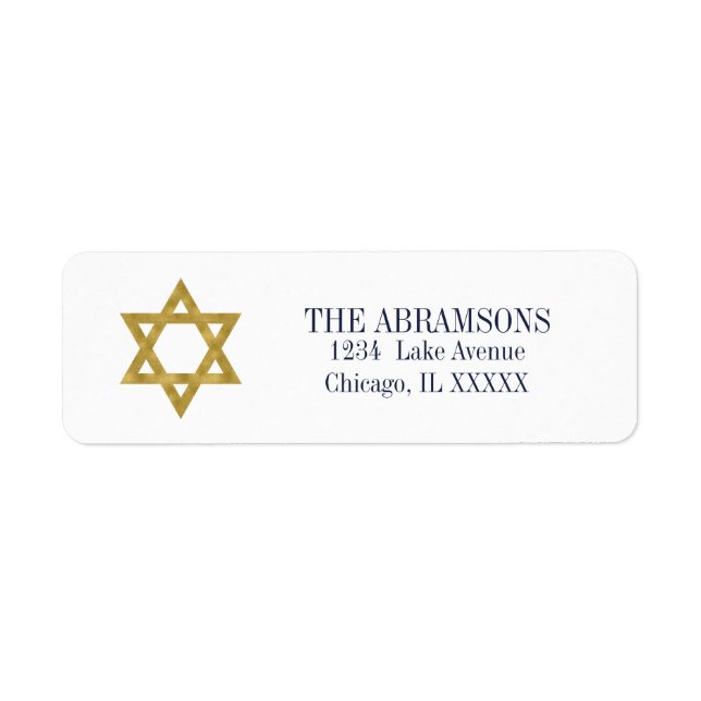 Lycklig Hanukkah Chanukah Helgdag Adressetiketter Returadress Etikett (Framsidan)