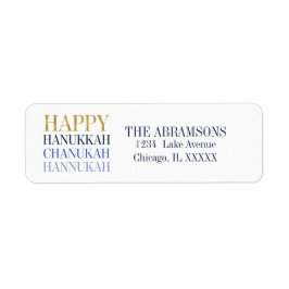 Lycklig Hanukkah Chanukah Helgdag Adressetiketter Returadress Etikett