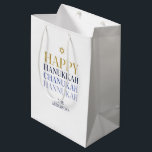 Lycklig Hanukkah Chanukah Helgdag Gift Bag<br><div class="desc">Faux-simulerad utformning av guld-folie ingår i denna konstruktion. Anpassa anpassningsbarna ovan. Du hittar ytterligare samordningsposter i vår "Lycklig Hanukkah Chanukah"-samling.</div>