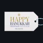 Lycklig Hanukkah Chanukah Helgdag Gift Märkres Presentetikett<br><div class="desc">Faux-simulerad utformning av guld-folie ingår i denna konstruktion. Anpassa anpassningsbarna ovan. Du hittar ytterligare samordningsposter i vår "Lycklig Hanukkah Chanukah"-samling.</div>