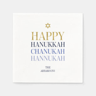 Lycklig Hanukkah Chanukah Helgdag Papper Napkins Pappersservett