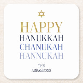 Lycklig Hanukkah Chanukah Helgdag Papper Underlägg