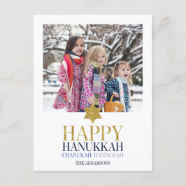 Lycklig Hanukkah Chanukah Helgdag Photo Postcard Helg Vykort