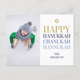 Lycklig Hanukkah Chanukah Helgdag Photo Postcard Helg Vykort