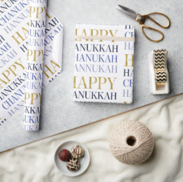 Lycklig Hanukkah Chanukah Helgdag Wrapping Papper Presentpapper