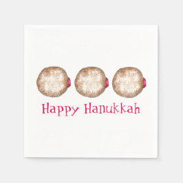 Lycklig Hanukkah Chanukah Jelly Donut Sufganiyah Pappersservett