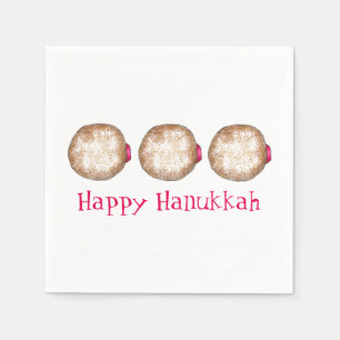 Lycklig Hanukkah Chanukah Jelly Donut Sufganiyah Pappersservett