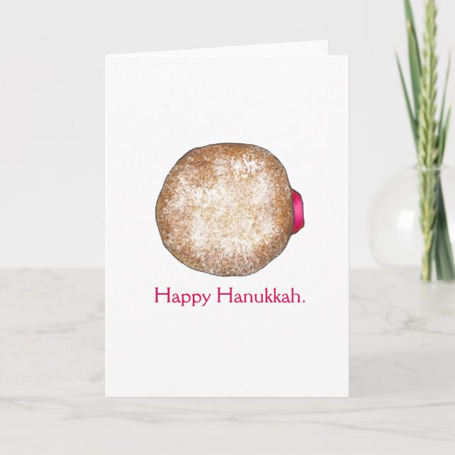 Lycklig Hanukkah Chanukah Jelly Donut Sufganiyot Helgkort (Framsida)