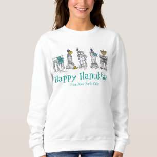 Lycklig Hanukkah Chanukah NYC New York Landmarks T-shirt
