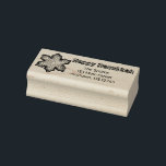 Lycklig Hanukkah Chanukah Snowflake Jewish Helgdag Stämpel<br><div class="desc">Rubber frimärke har en originalmarkörillustration av en färsk snöflingkaka. Underbar för helgdag,  utskick och hantverk! Anpassa bara din information.</div>